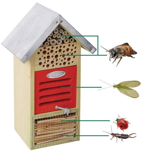 Hôtel à insectes moyen modèle - L.18,8 x l.14,5 x H.32,5 cm