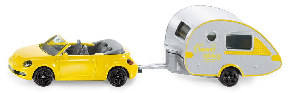 SIKU - Siku - New Beetle avec caravane L.16,4 x l.3,6 x H.4,1 cm