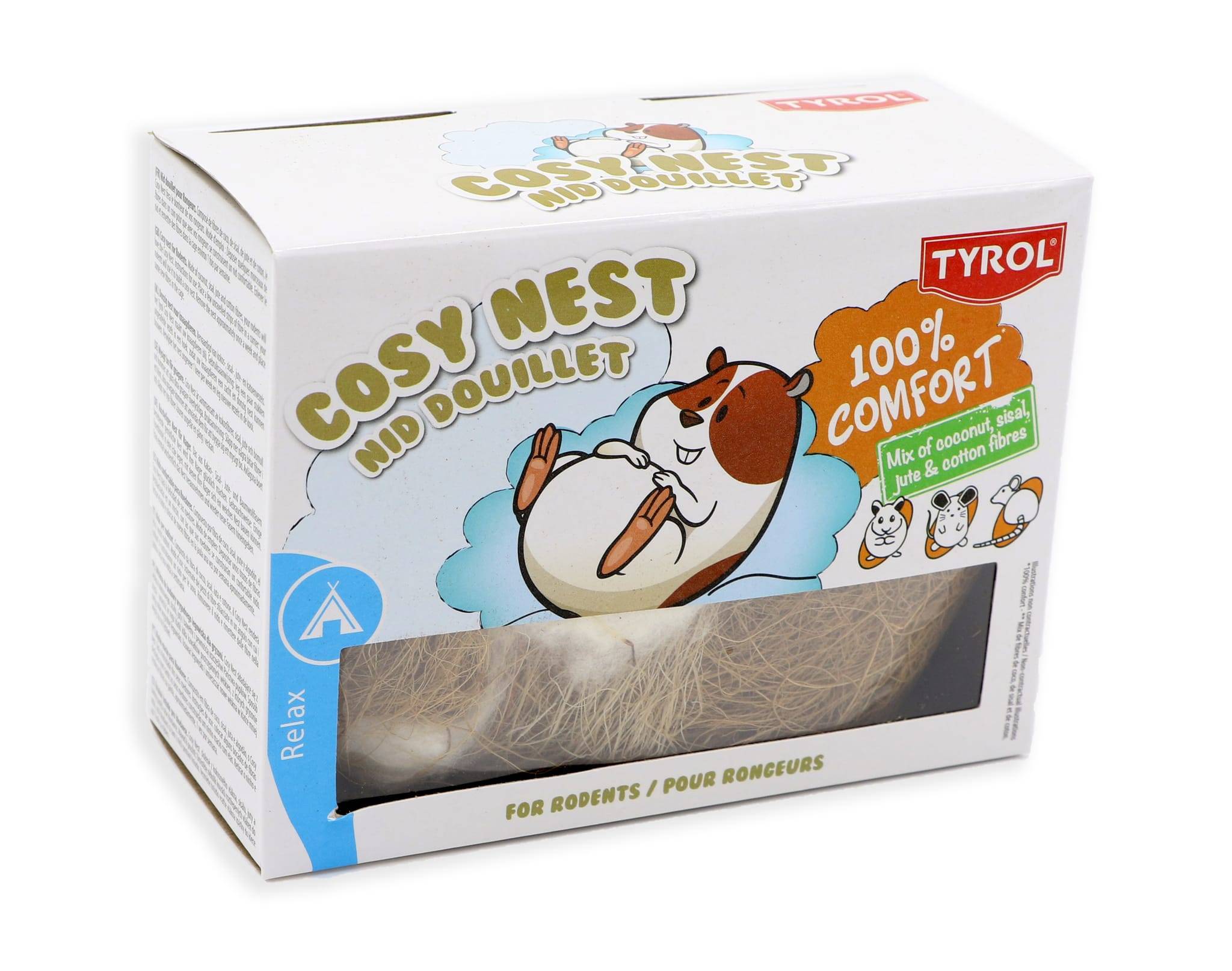 Tyrol - Nid naturel pour rongeurs 50 gr Tyrol - L.11 x l.15 x H.11 cm
