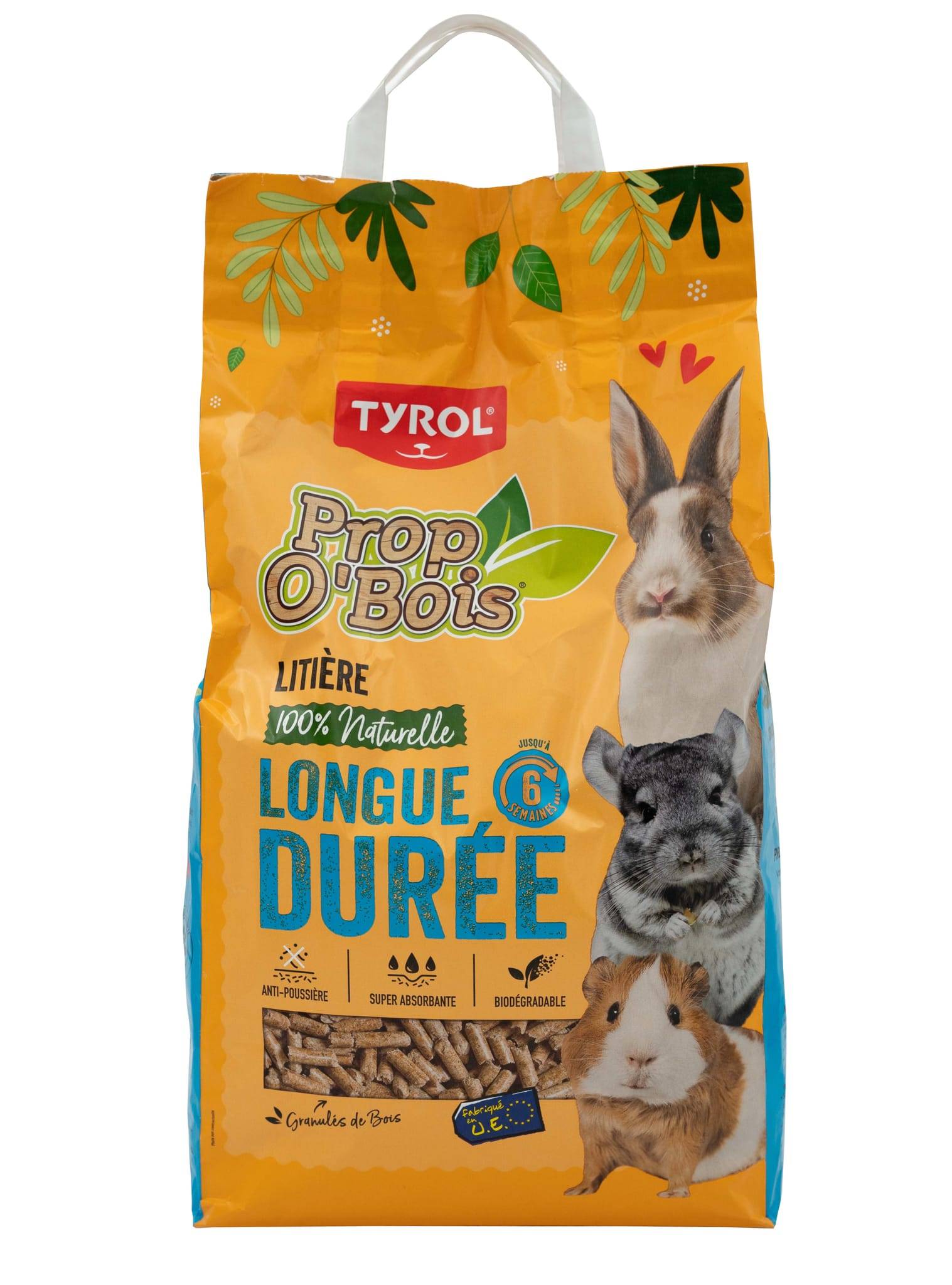 Tyrol - Litière pour rongeurs avec granulés Prop o bois 100 % naturelle 10L - TYROL