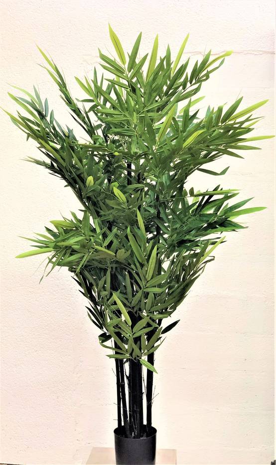 Bambou cannes noires artificiel 150 cm en pot