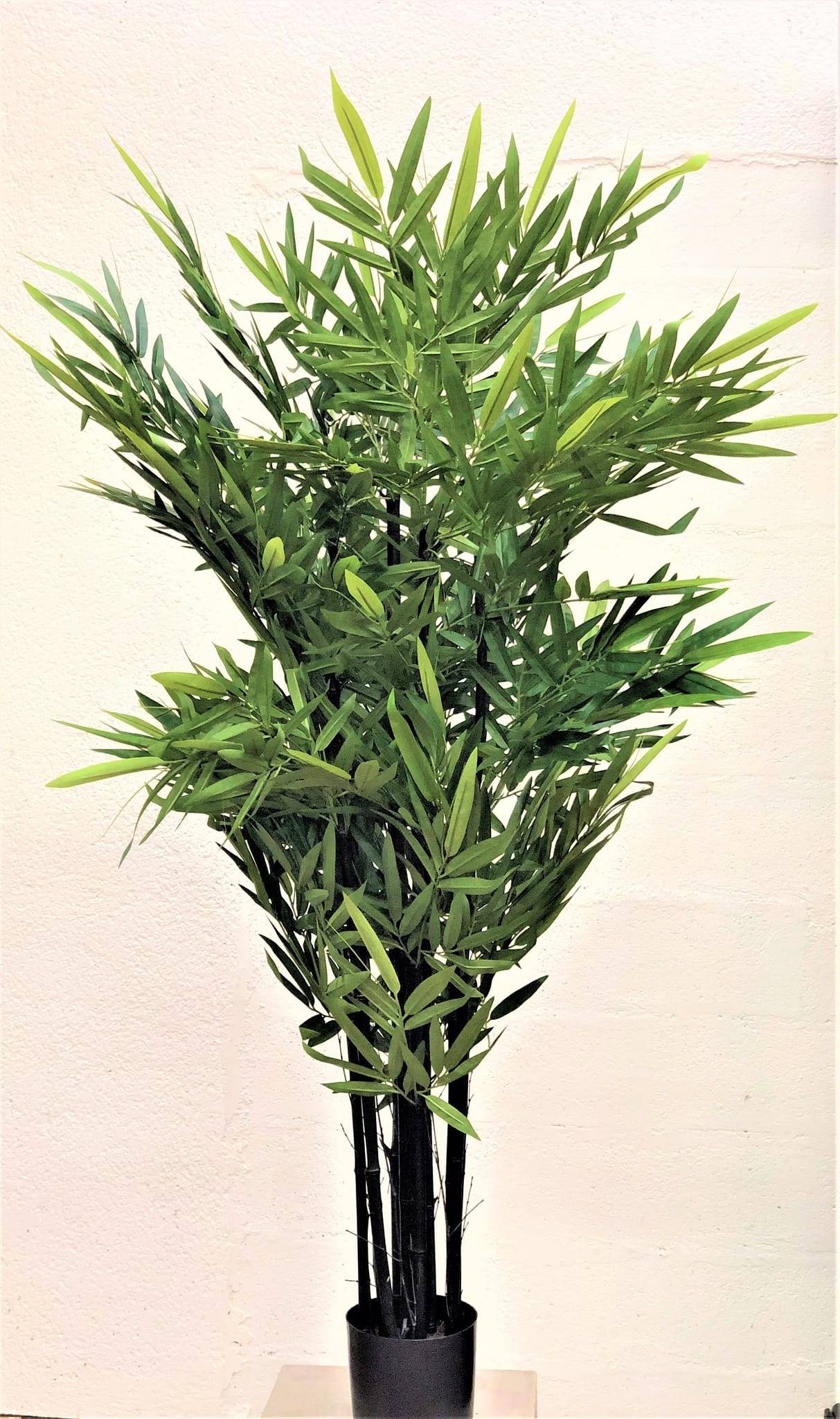 Bambou cannes noires artificiel 150 cm en pot