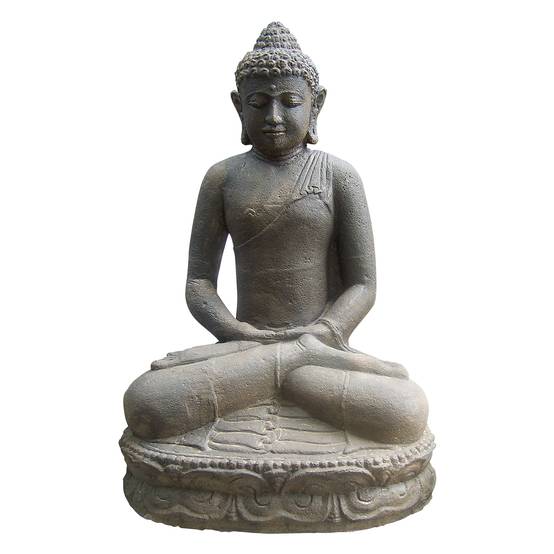 Décoriale - Statue bouddha assis méditation L.16 x l.16 x H.20 cm - Image 4