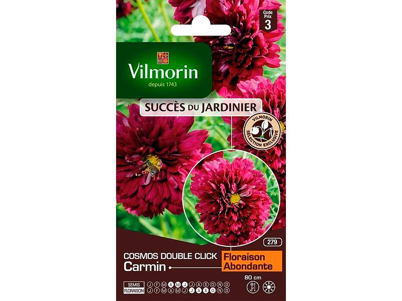 Vilmorin - Cosmos Double Click Carmin    serie 3 sachet graines 1 g - Vilmorin - Image 4