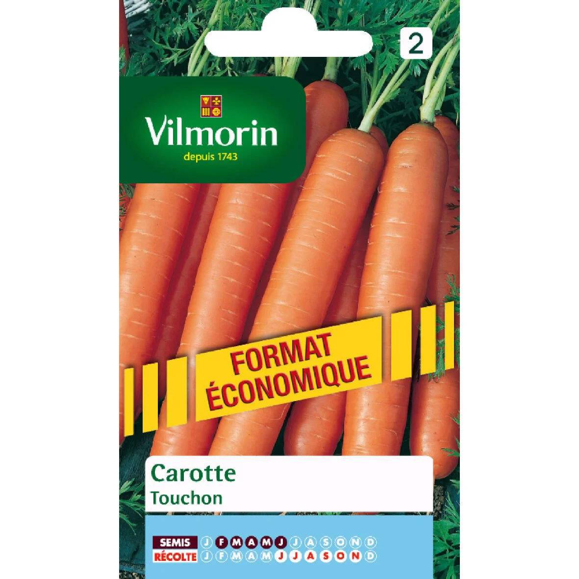 Vilmorin - Carotte Touchon format éco série 2 sachet graines 15 g - Vilmorin - Image 1