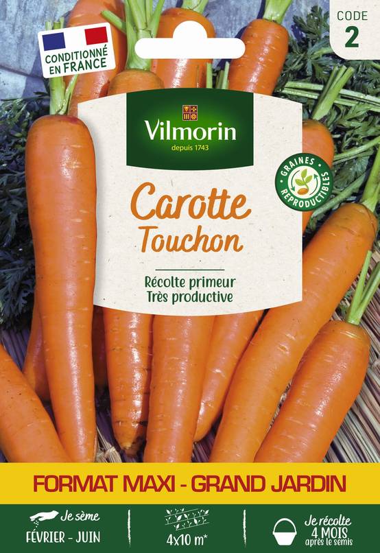 Vilmorin - Carotte Touchon format éco série 2 sachet graines 15 g - Vilmorin - Image 2