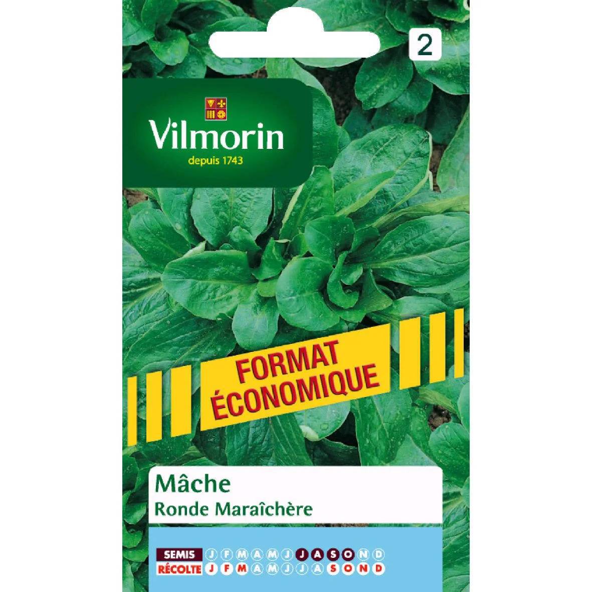 Vilmorin - Mâche ronde maraichère format éco série 2 sachet graines 9 g - Vilmorin - Image 1