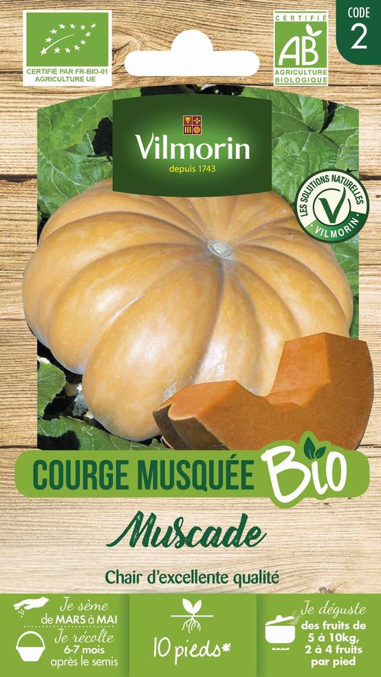 Vilmorin - Courge musquée d'hiver de Provence Bio série 2 sachet graines 6 g - Vilmorin - Image 2