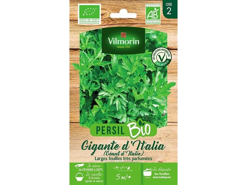 Vilmorin - Persil à feuilles géant d'Italie Bio série 2 sachet graines 5 g - Vilmorin - Image 1