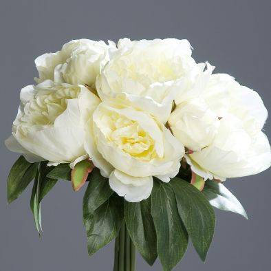DPI - Bouquet artificiel de pivoines crème H.35 cm