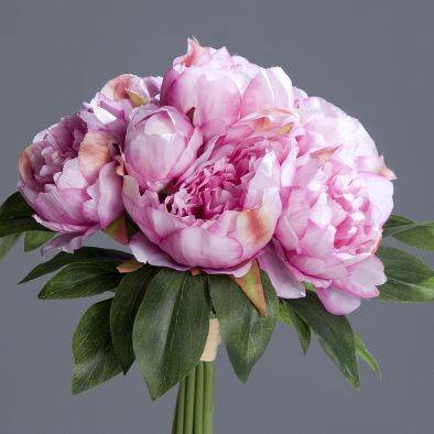 DPI - Bouquet de pivoines artificielles lavande h35 cm