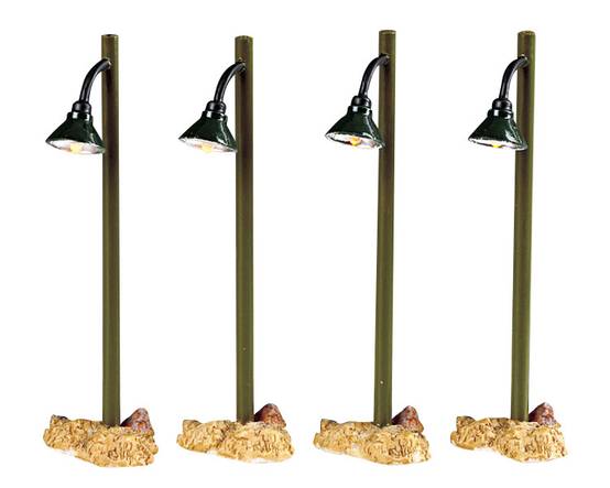 Lemax - Lemax - Réverbères rustiques x4 à piles - H.10,40 cm