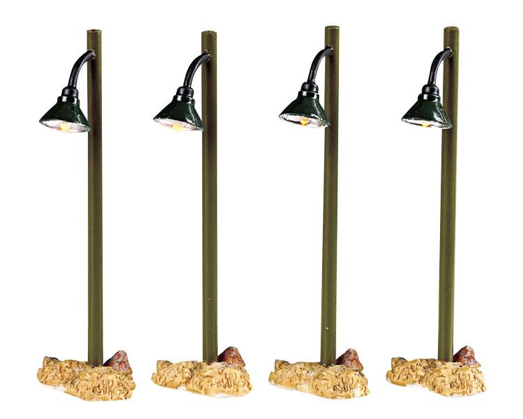 Lemax - Lemax - Réverbères rustiques x4 à piles - H.10,40 cm