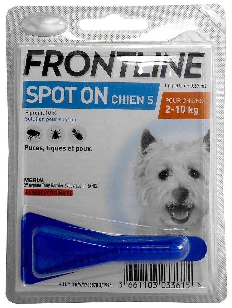 Frontline - Frontline - Monopipette Spot On chien Taille S - 2-10kg - 0,67ml