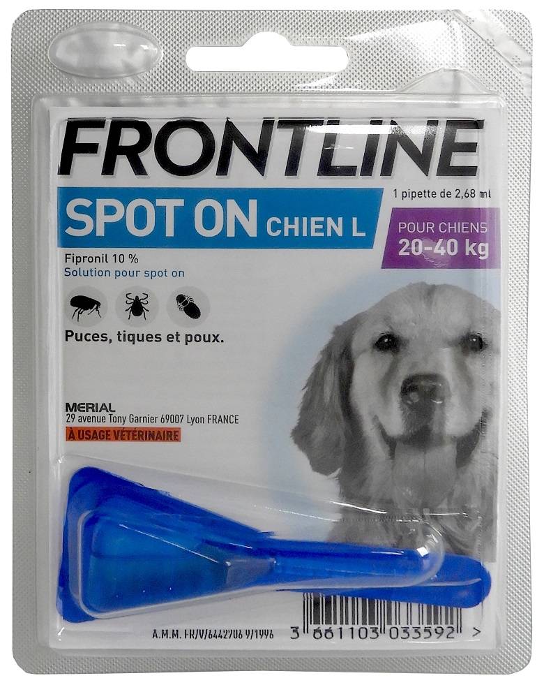 Frontline - Frontine - Monopipette Spot On chien L - 20-40kg - 2,68ml