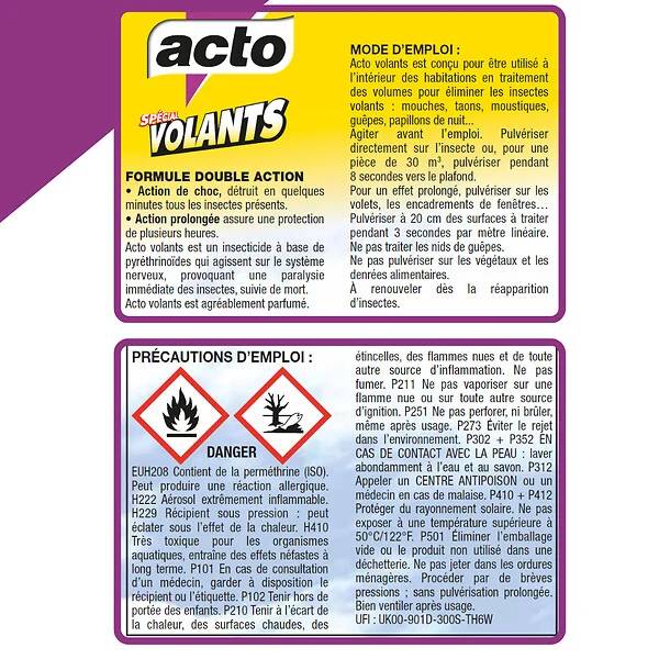 Aérosol spécial volants Contenance 400 ml - ACTO - Imagen 3