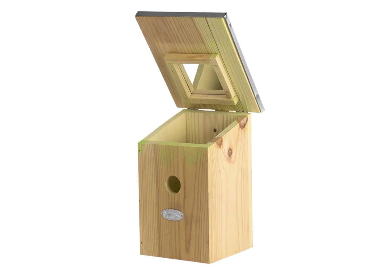 Nichoir miroir oiseaux bois zinc 21x16x32,5 cm - ESSCHERT DESIGN - Imagen 1