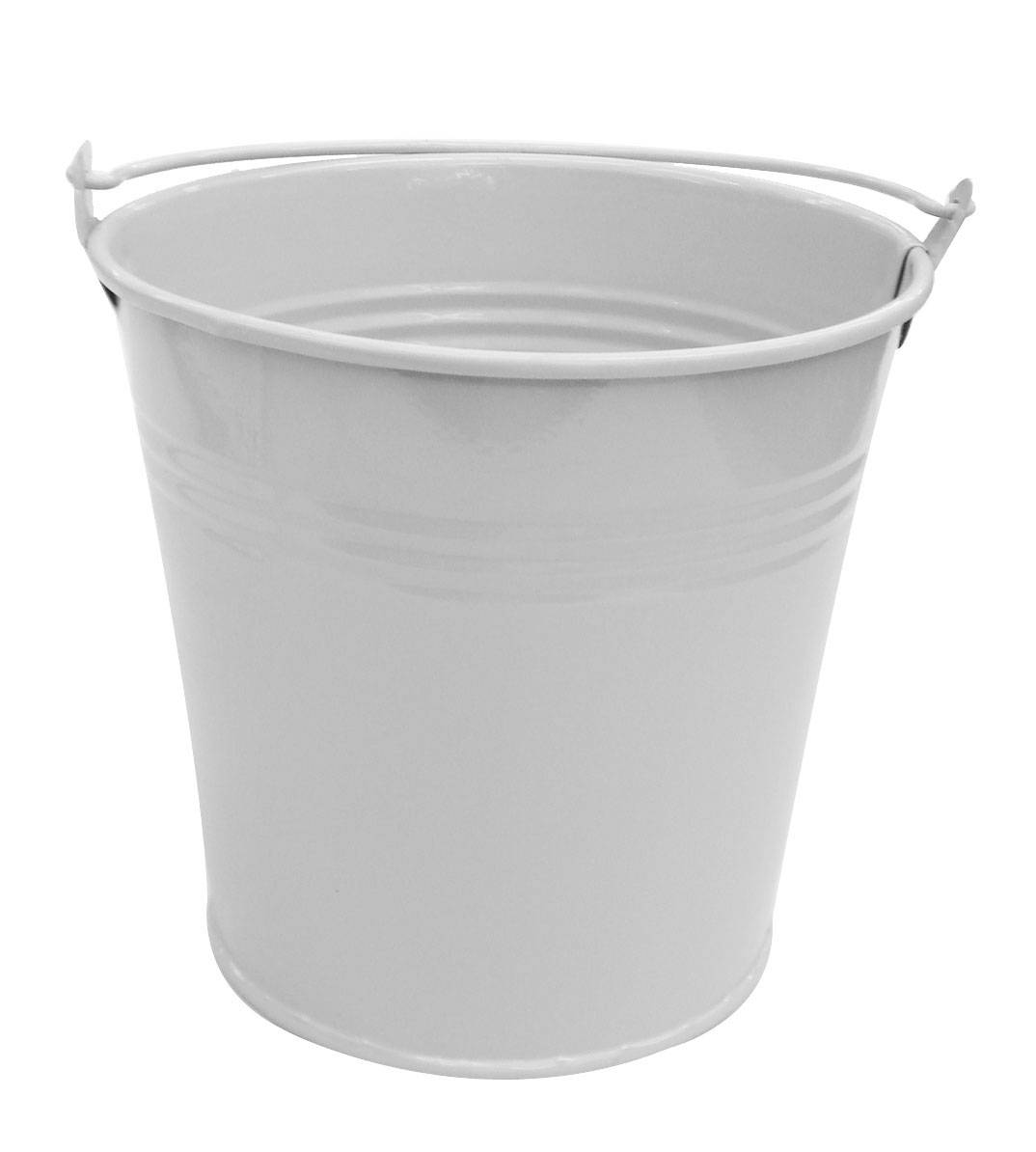 Maceta de zinc 15,5 x 13,5 x H14 cm blanco