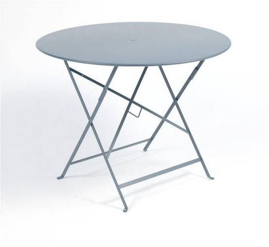 Fermob - Table de jardin ronde pliante acier gris orage 4 personnes Bistro Fermob