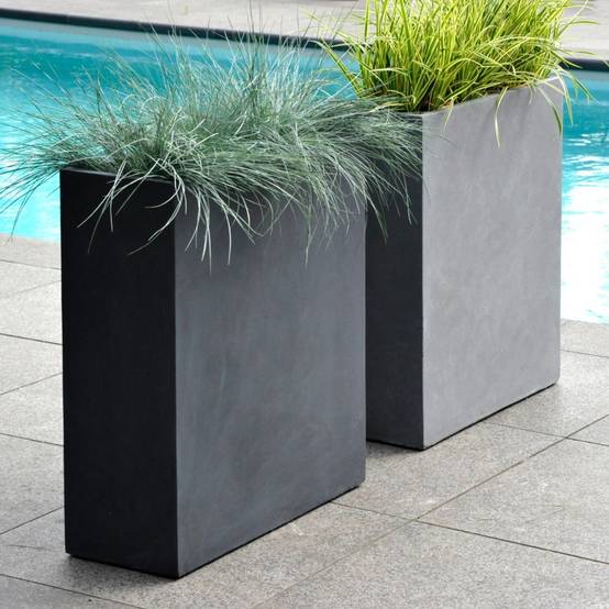Mure et en fibre de terre H92cm Anthracite Mega - Image 4