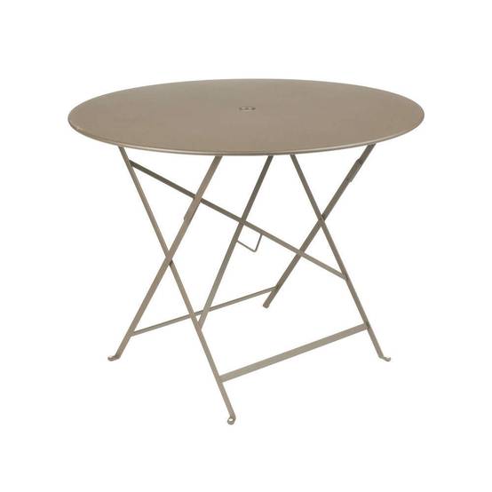 Fermob - Table de jardin ronde pliante acier muscade 4 personnes Bistro Fermob - Image 1