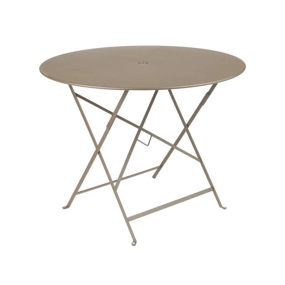 Fermob - Table de jardin ronde pliante acier ocre 4 personnes Bistro Fermob