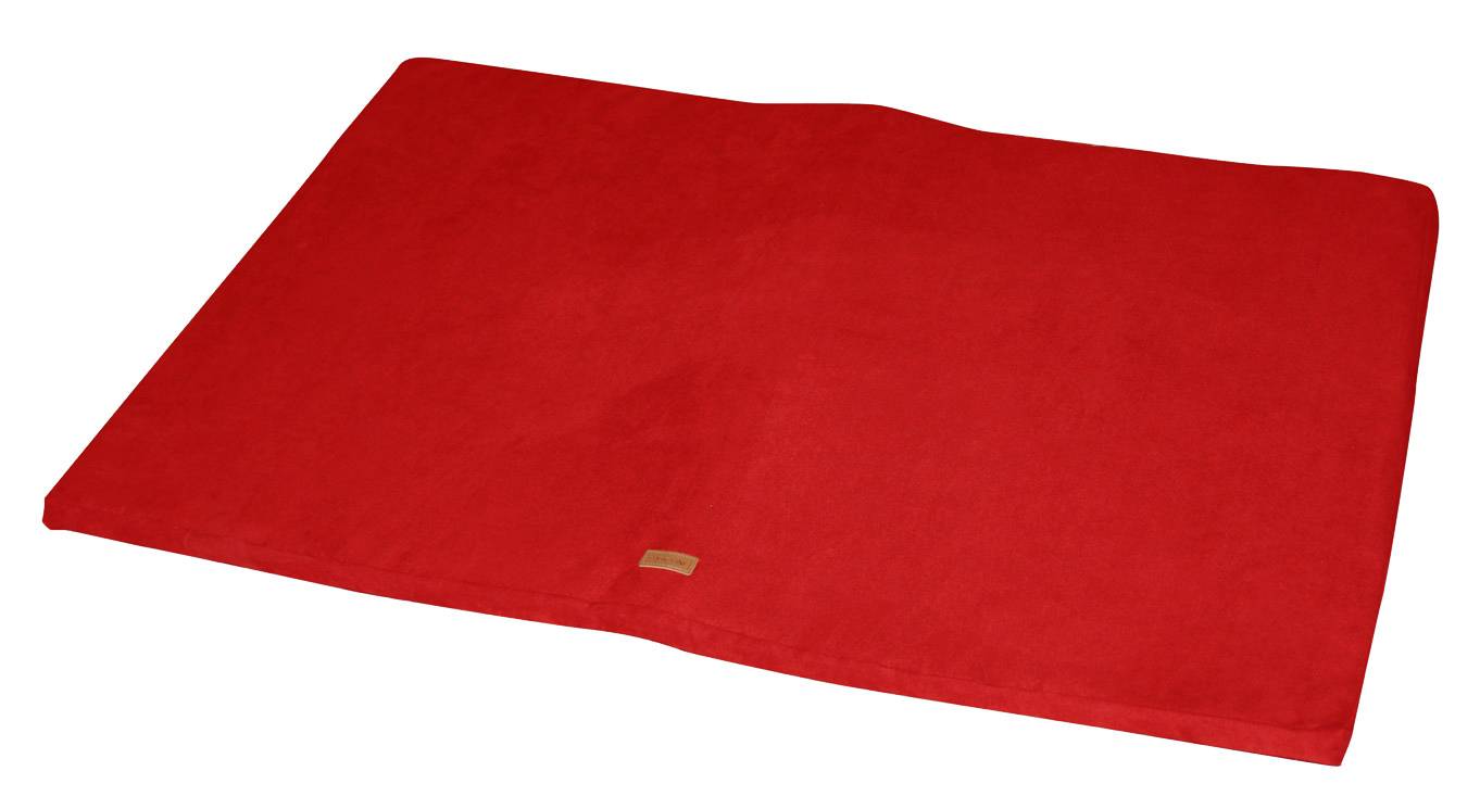 Wouapy - Matelas Plat Suédine Rouge pour Chien l.100 x P.65 cm