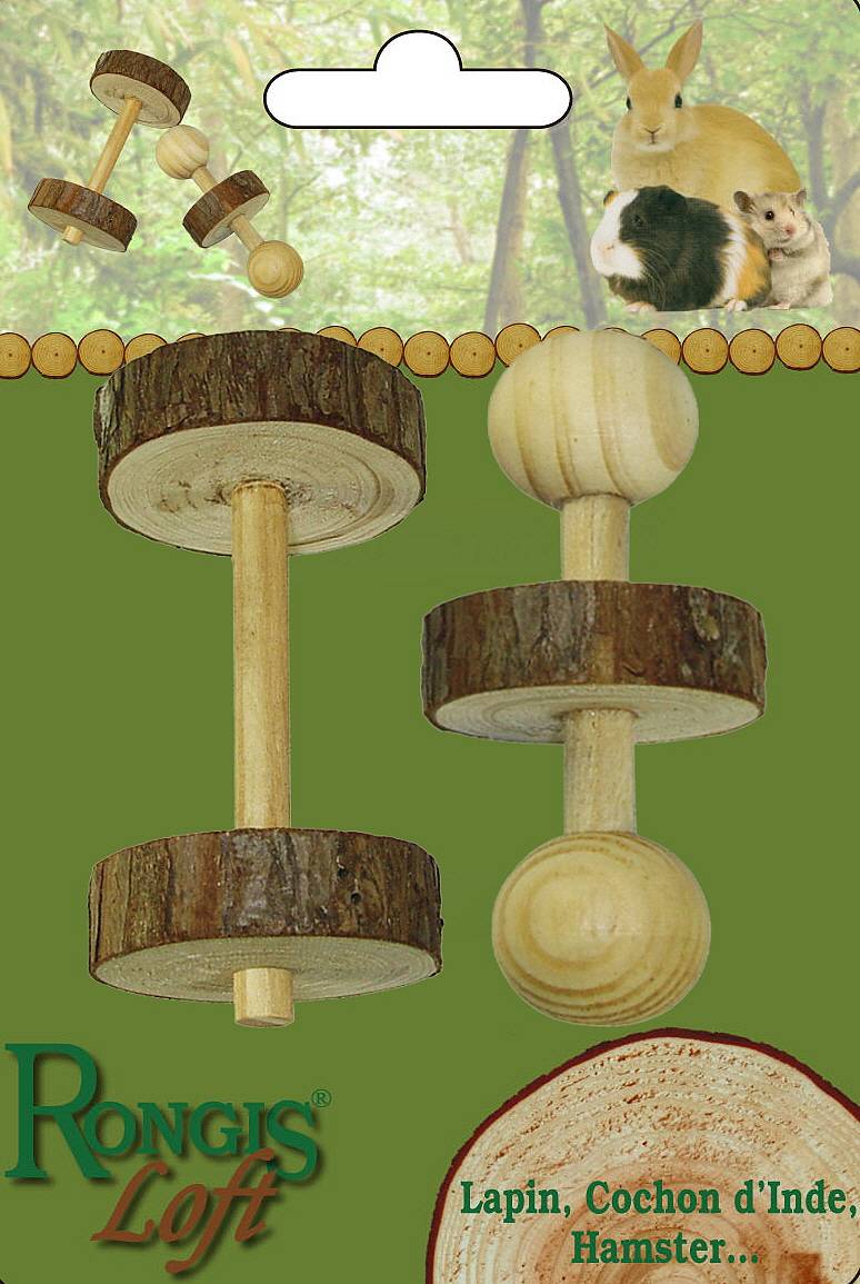 Anka - Haltères Jouet Pin Naturel Lot de 2 – RONGIS - Image 1