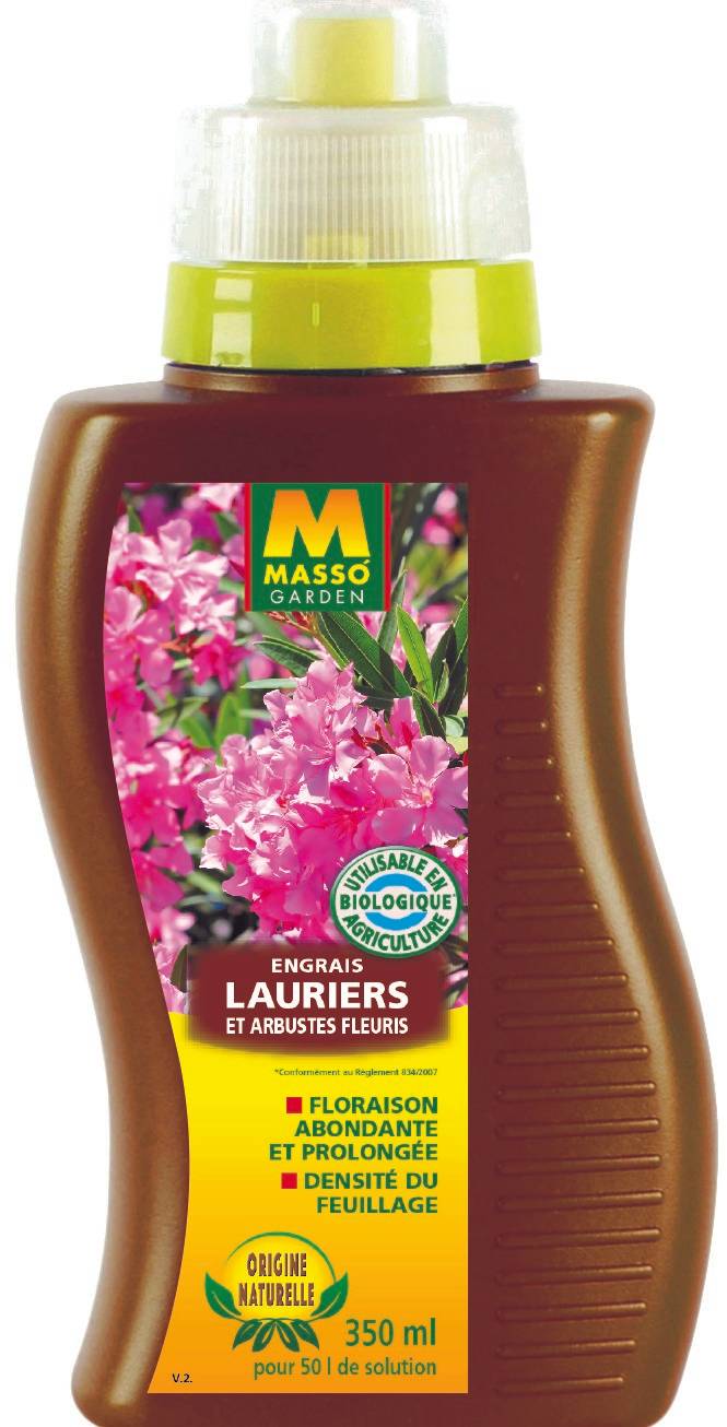 Masso Garden - Fertilizante líquido para laureles y arbustos con flores 350 ml - MASSO