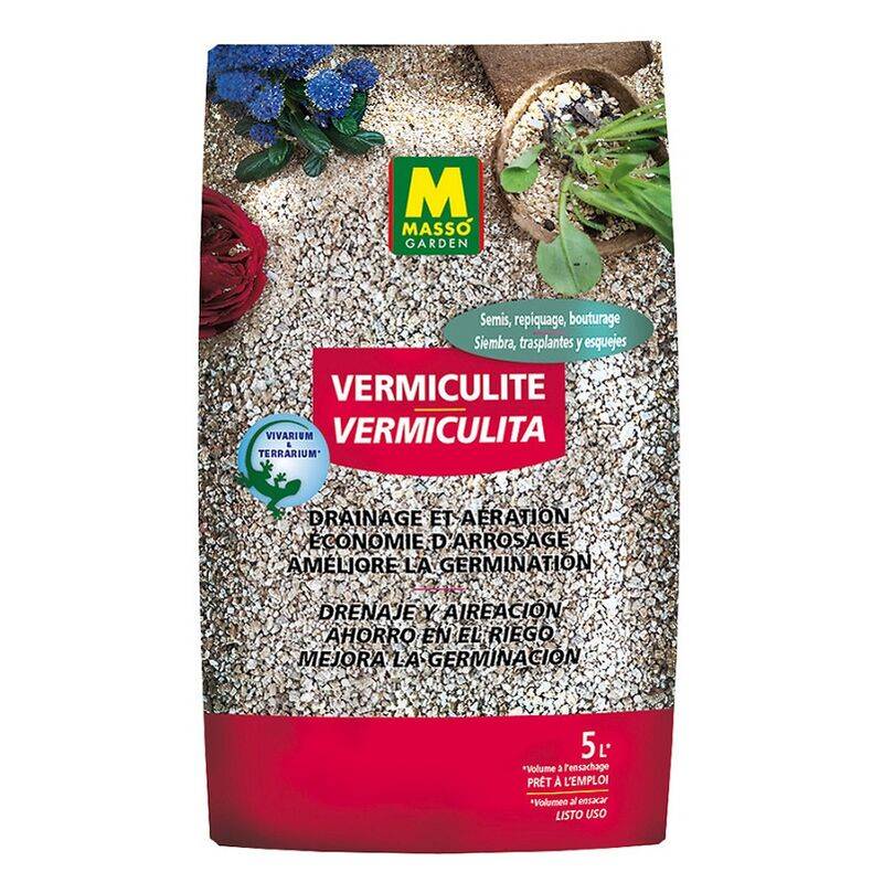 Vermiculite pour jardinage poreuse et durable 5L - Masso garden
