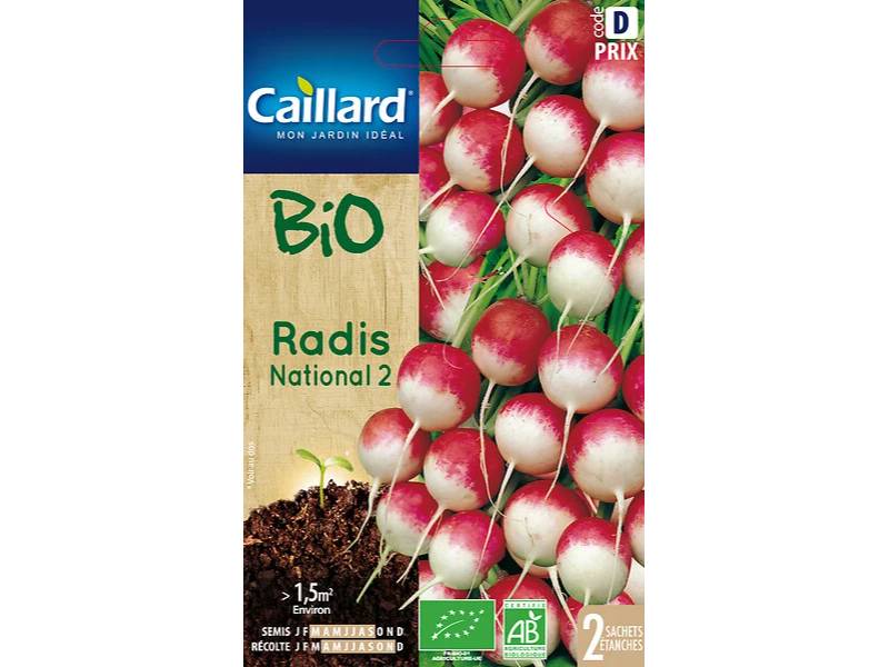 Radis rond rose vif à bout blanc BIO NATIONAL 2 – CAILLARD
