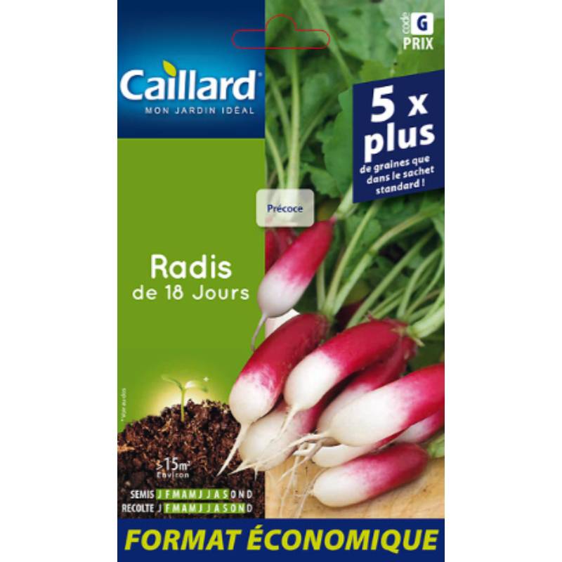 Caillard - Radis demi-long rose vif à bout blanc - CAILLARD