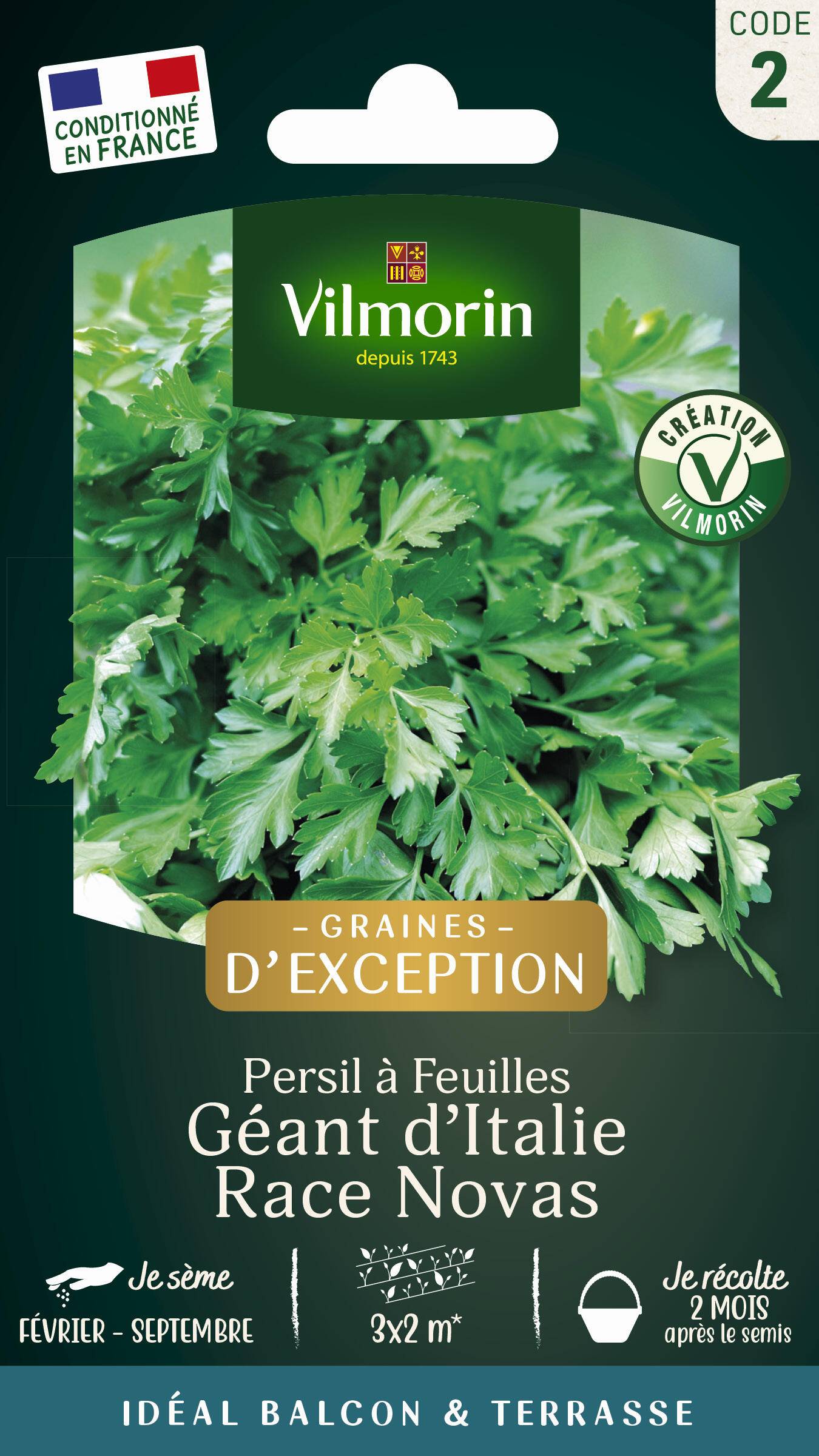 Vilmorin - Persil Gigante d'Italia race Novas serie 2 sachet graines 5 g - Vilmorin - Image 1