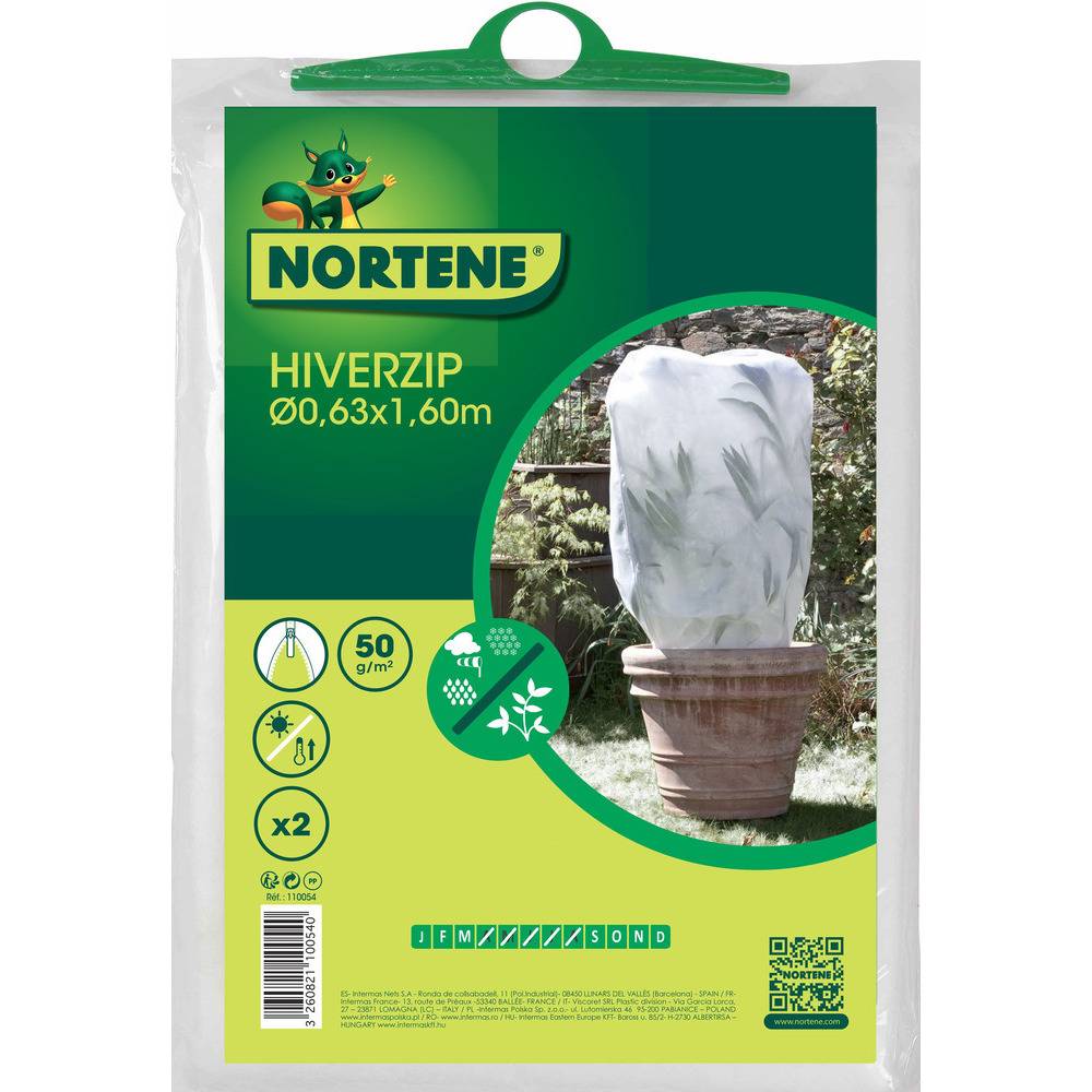 Nortène - Housse d'hivernage avec zip Ø 0,63 x H.1,60 m 50 g/m² - Lot de 2 - Nortene - Imagen 9