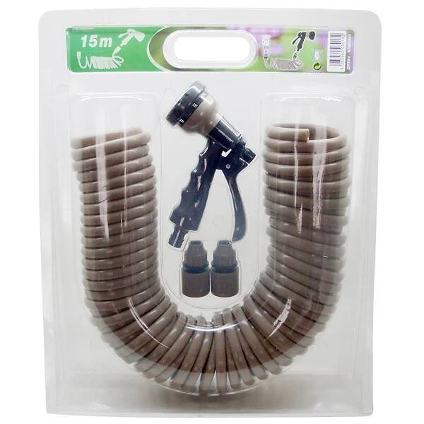 Jardibric - Tuyau serpentin Pistolet 7 jets Vert anis 15 m JARDIBRIC - Image 3
