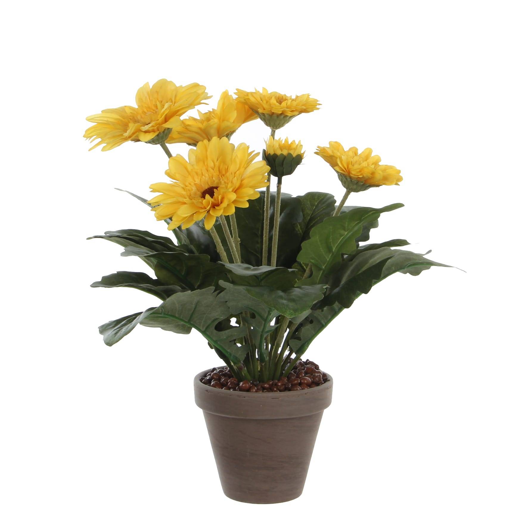 Gerbera Artificiel Polyester Jaune – MICA - Imagen 1