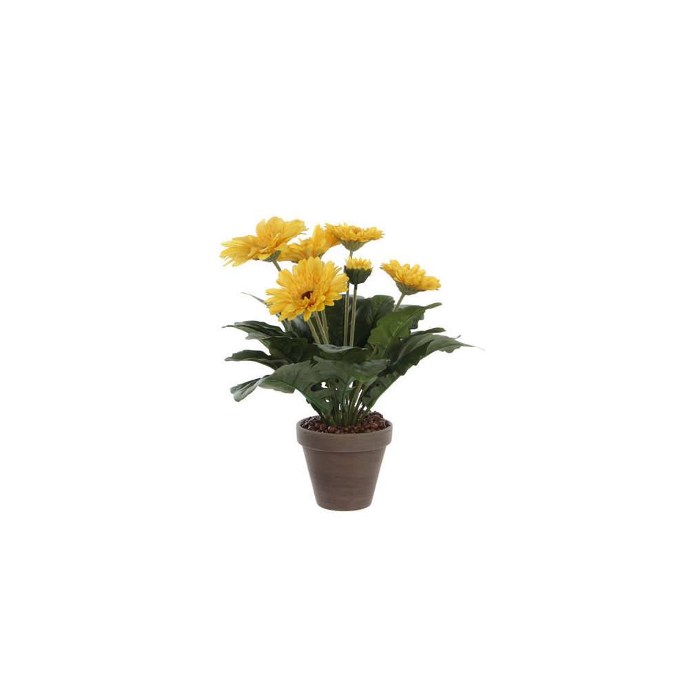 Gerbera Artificiel Polyester Jaune – MICA - Imagen 2