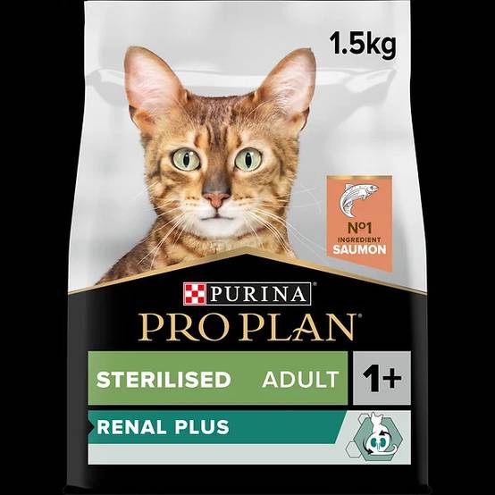Purina Pro Plan - Croquettes chat Adulte Stérilisé RENAL PLUS Saumon 1,5kg - PRO PLAN - Image 3