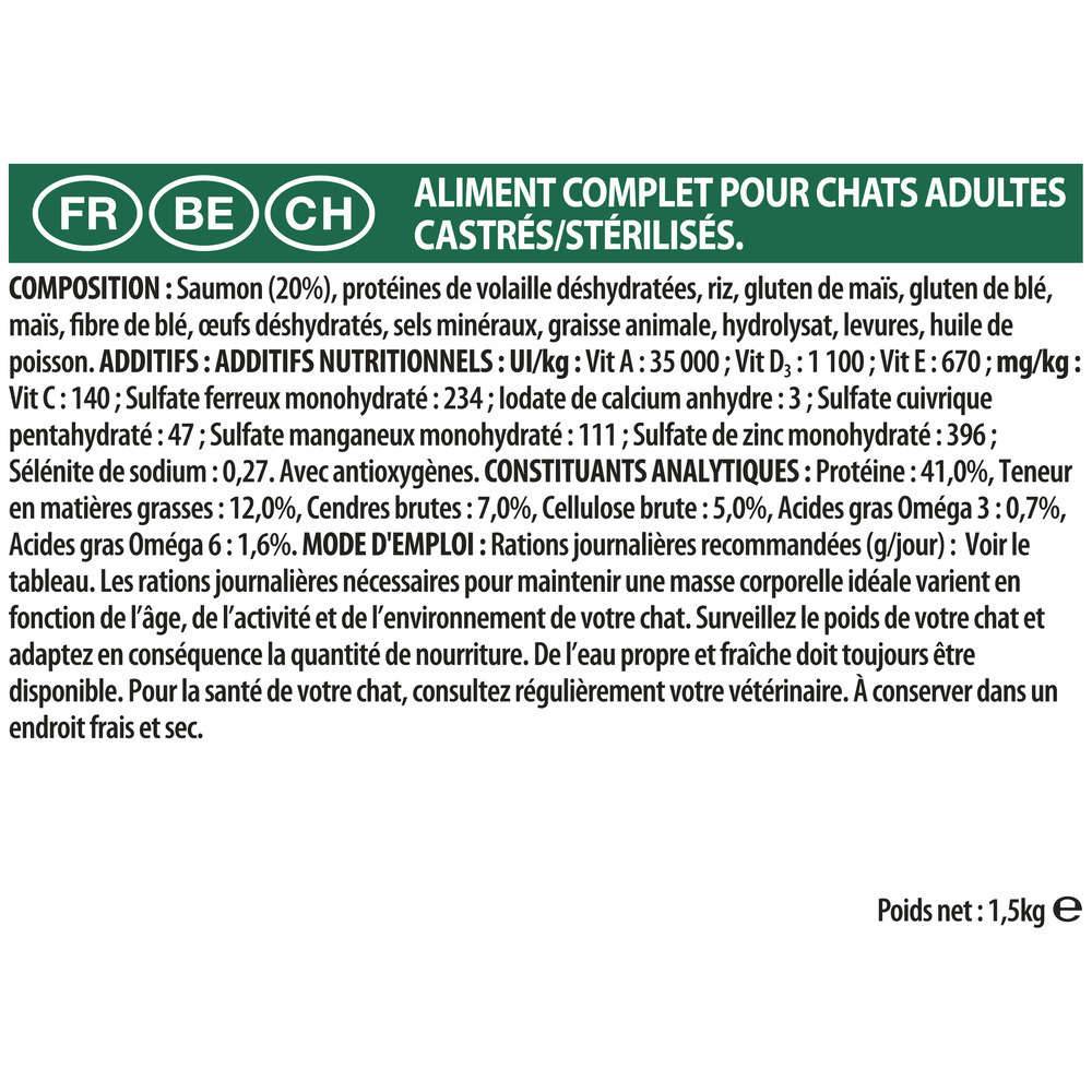 Purina Pro Plan - Croquettes chat Adulte Stérilisé RENAL PLUS Saumon 1,5kg - PRO PLAN - Imagen 11