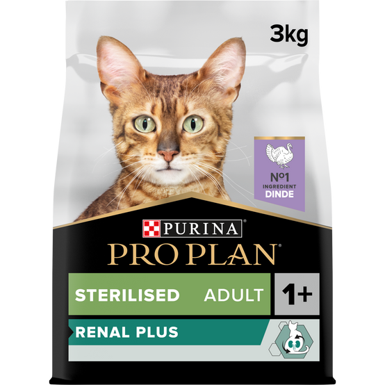 Purina Pro Plan - Croquettes chat Adulte Stérilisé Renal Plus Dinde 3 kg - PRO PLAN - Image 3