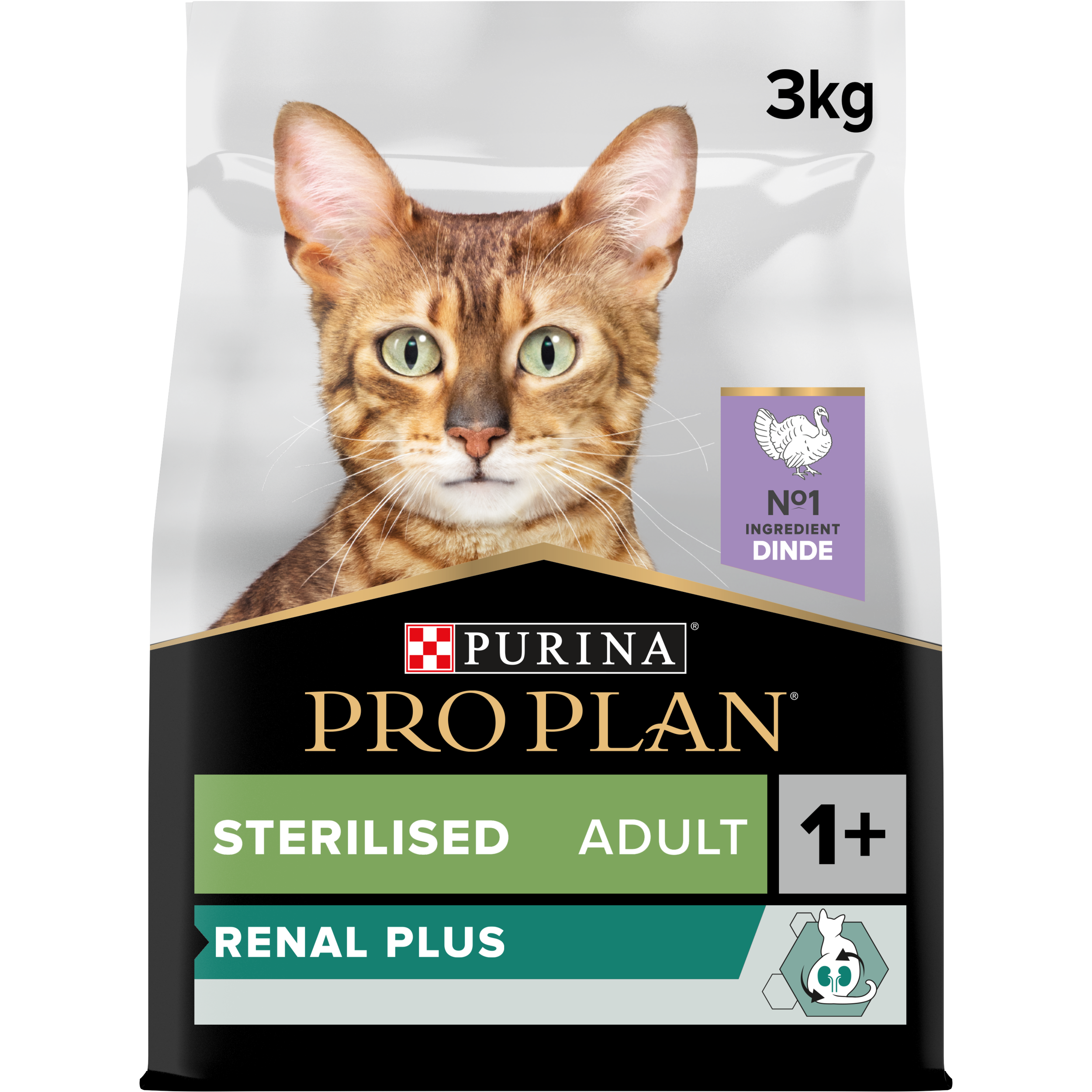 Purina Pro Plan - Croquetas gato Adulto Esterilizado Renal Plus Pavo 3 kg - PRO PLAN - Imagen 2