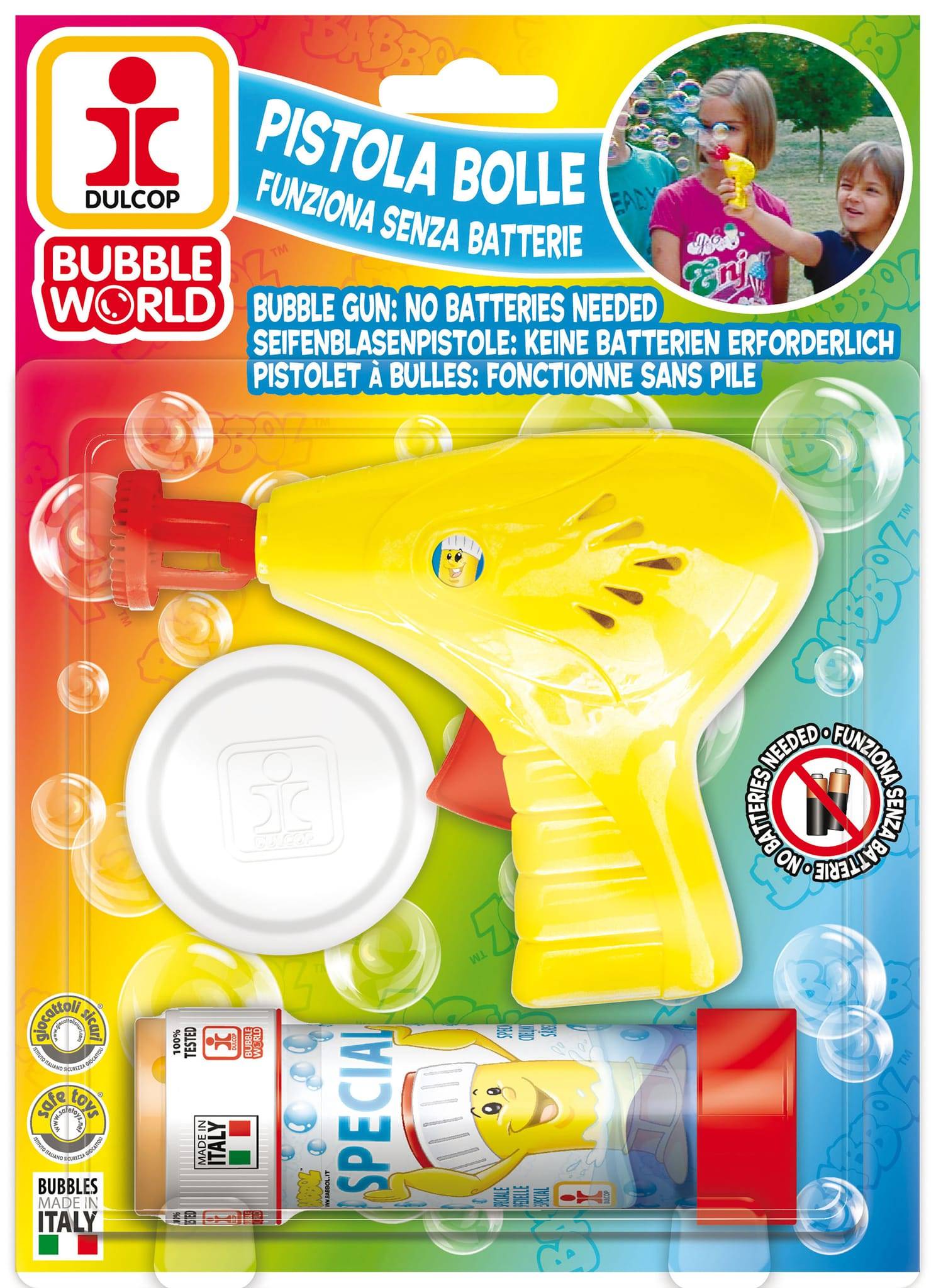 Pistolet à bulles Blister avec recharge 60 ml
