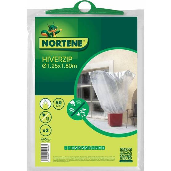 Nortène - Voile hivernage zip Hiverzip 50 g/m² D.1,25xH.1,80m-Lot de 2 - Image 3