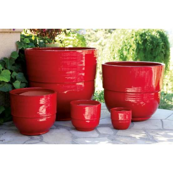 Les Poteries d'Albi - Vase Rebord Terre Cuite Coquelicot - POTERIE D'ALBI