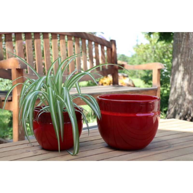 Les Poteries d'Albi - Pot Austral coloris Bois de Santal Ø 16 x H. 13 cm - Image 1