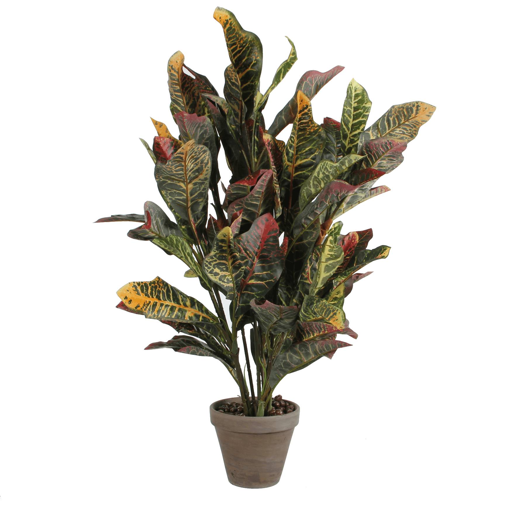 Mica Decorations - Croton artificiel vert en pot H.73 x Ø 40 cm