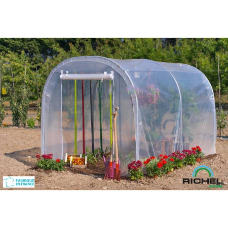 Richel Serre - Serre maraichère 6m² pied droit 1 porte zip acier galvanisé et PE L.3 x l.2 x H.2 m – Richel serre - Image 9