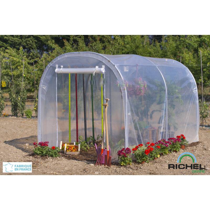 Richel Serre - Serre maraichère 6m² pied droit 1 porte zip acier galvanisé et PE L.3 x l.2 x H.2 m – Richel serre - Image 12
