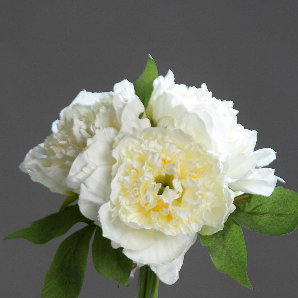 DPI - Bouquet de pivoines artificielles couleur crème H.26 cm