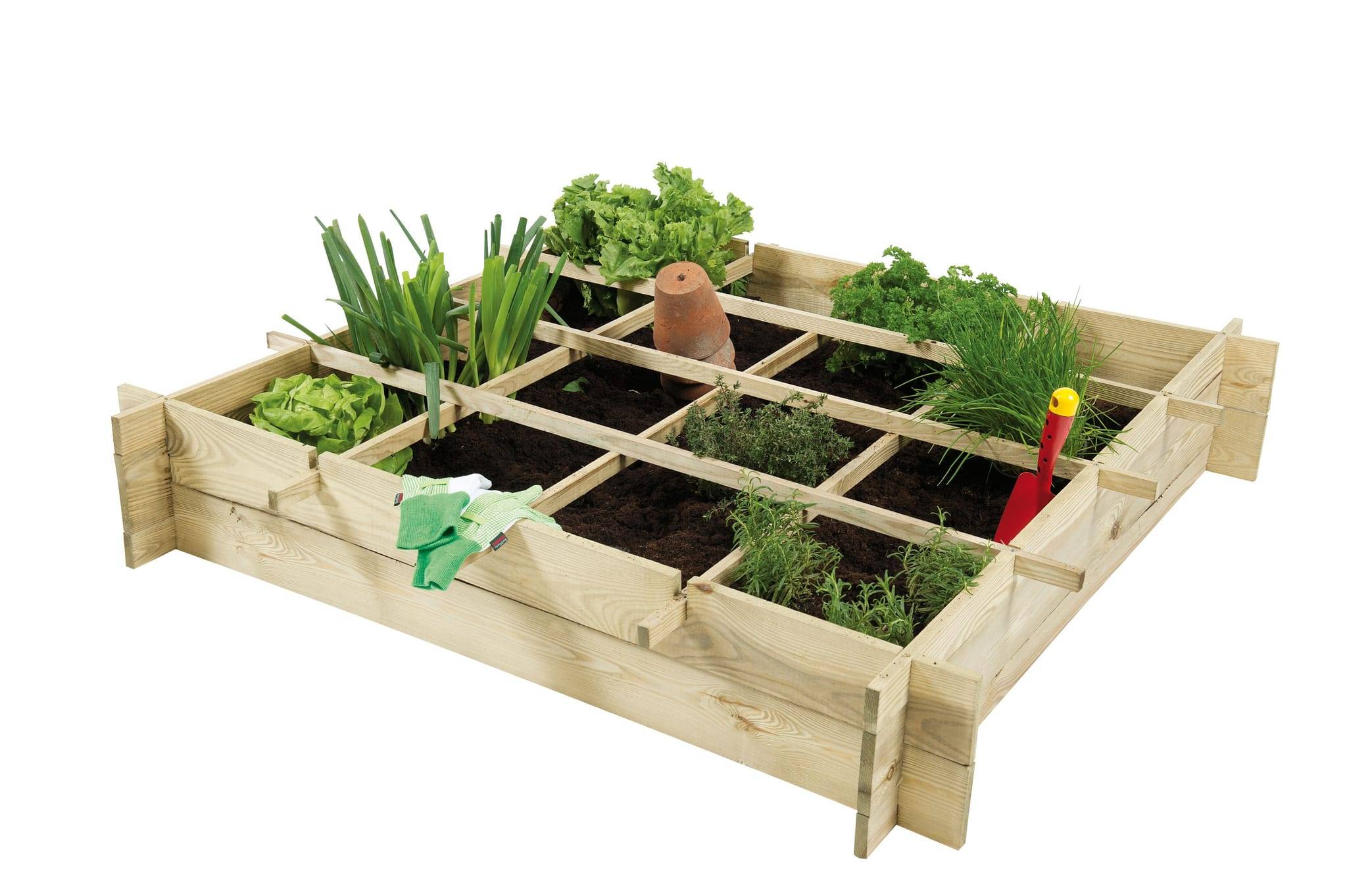 Potager en pin Anafi - L.120 x l.120 x H.20 cm